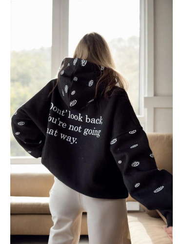 84987 Dewberry Oversize Women Sweatshirt-BLACK