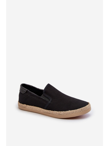 EVENTO Мъжки маратонки Espadrille с оплетка Черен фенен