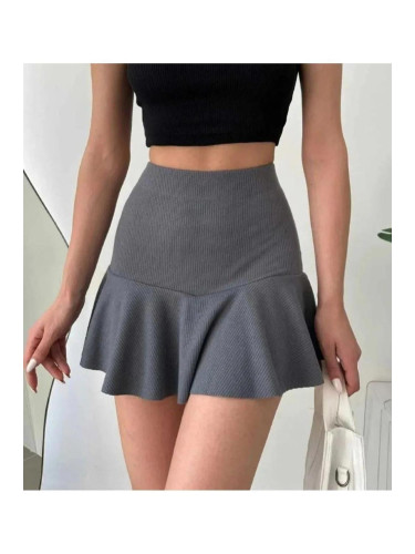 40688 Dewberry Women Mini Shorts Skirt-GREY