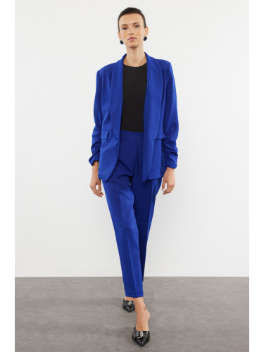 Trendyol Blue Woven Trousers Blazer Top and Bottom Set