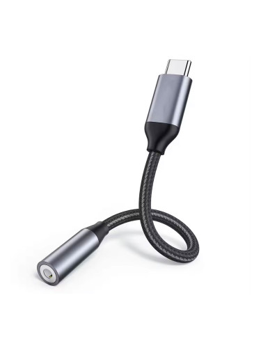 Преходник DeTech, USB-C – 3.5mm (F), Сив - 17833