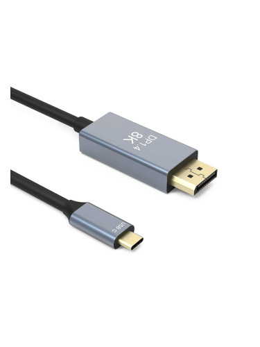 Кабел DeTech, USB-C – DP, 1.8m, 8К, 60Hz, Черен - 18398