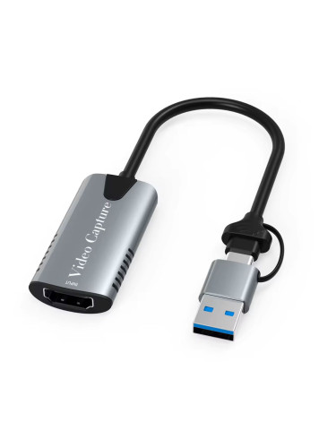 Външна Capture карта DeTech, USB 3.0 / Type-C - HDMI, HD 1080P - 17853