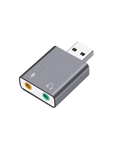 Звукова карта DeTech, USB, 7.1, Сив - 17857