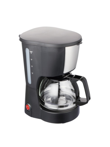 Кафемашина Rosberg R51170F, 600W, 600 ml, Стъклена кана, Пластмасов филтър, Черен