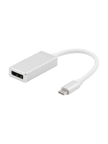 Преходник DeTech, USB-C – DP, 4K, 60Hz, Сребрист - 17836