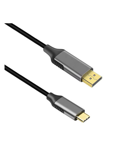 Кабел DeTech, USB-C Thumderbolt-3 –DP 1.8m, 4K, 60Hz, Черен - 18397