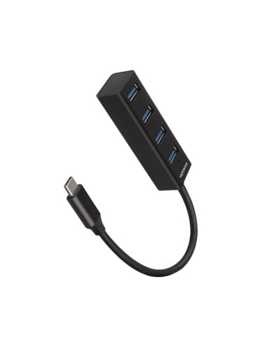 USB Хъб Axagon HUE-M1C, 4 порта, от USB Type-C към 4x USB 3.2 Type-A, черен