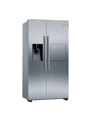 Хладилник с фризер Bosch KAG93AIEP, клас Е, 560 л. общ обем, свободностоящ, 323 kWh/годишно, LED вътрешно осветление, NoFrost, VitaFresh, MultiBox чекмедже, VarioZone, инокс