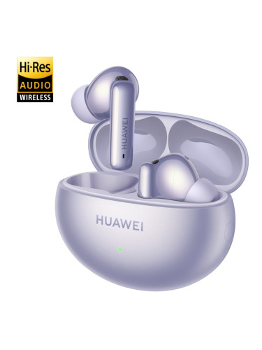 Слушалки Huawei FreeBuds 6i, безжични, Bluetooth, микрофон, ANC, 11mm динамични мембрани, IP54 водоустойчивост, до 8 часа време на работа, лилави