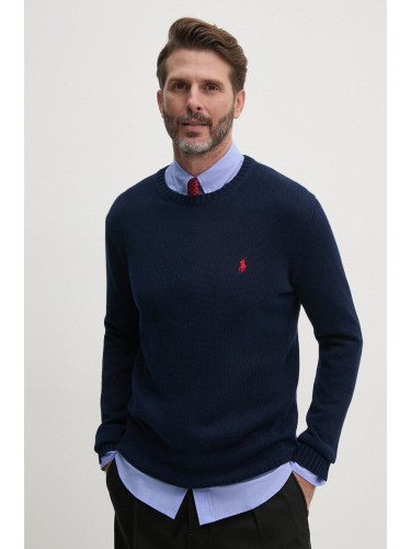 Памучен пуловер Polo Ralph Lauren в тъмносиньо
