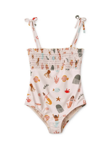 Детски цял бански Liewood Larisa Printed Swimsuit в бежово LW18678