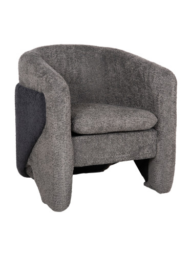 Кресло букле цвят сив-антрацитено син