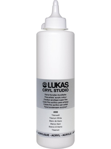 Lukas Cryl Studio Plastic Bottle АКРИЛНА боя Titanium White 500 ml 1 бр