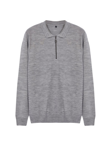 Trendyol Gray Slim Crew Neck Textured Knitwear Sweater