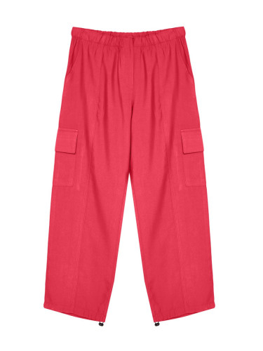 Trendyol Fuchsia Cargo Pocket Wide Leg Woven Trousers