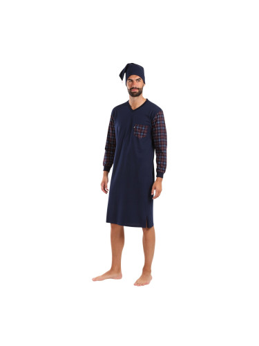 Men's nightgown Foltýn dark blue oversized