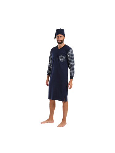 Men's nightgown Foltýn dark blue oversized