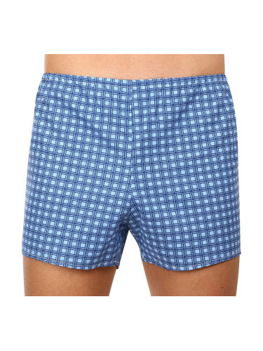 Classic men's boxer shorts Foltýn blue checks extra oversized