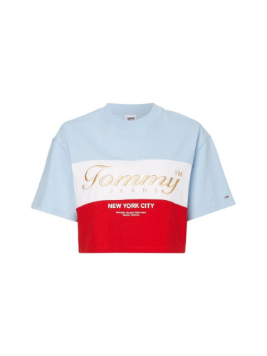 Tommy Jeans T-Shirt - TJW OVRSZD CROP ARCHIVE LOGO SS blue