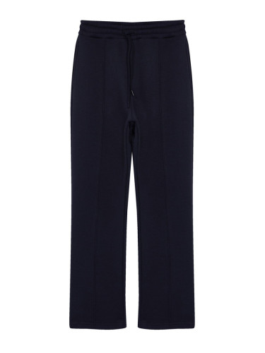 Trendyol Navy Blue Regular/Straight Cut Thick Sweatpants with Stitching Detail