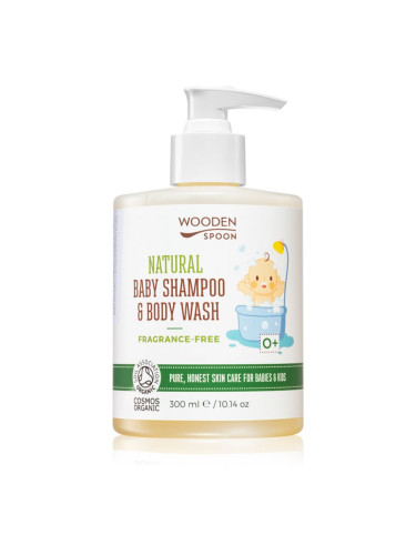 WoodenSpoon Natural шампоан и душ гел за деца без парфюм 300 мл.