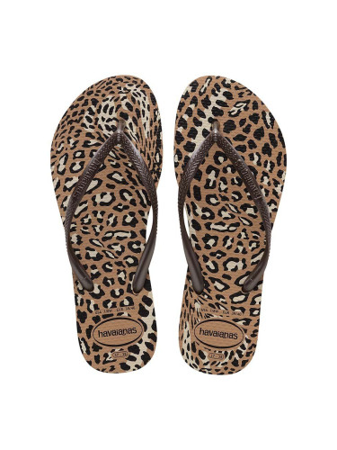 Джапанки Havaianas SLIM ANIMALS в кафяво с равна подметка 4103352.6841