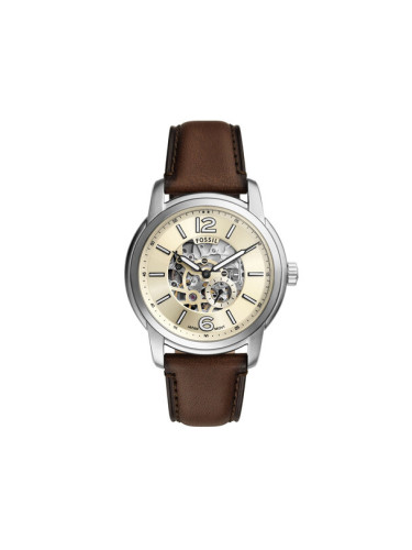 Fossil Часовник Heritage Automatic Skeleton ME3264 Кафяв