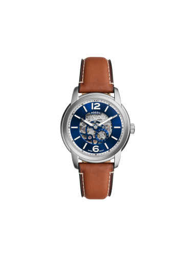 Часовник Fossil Heritage Automatic Skeleton ME3263 Кафяв