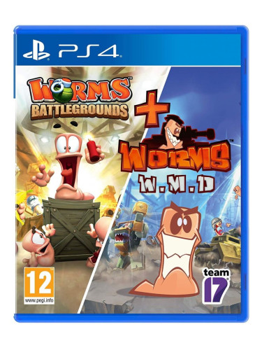 Игра Worms Battlegrounds + Worms WMD - Double Pack за PlayStation 4