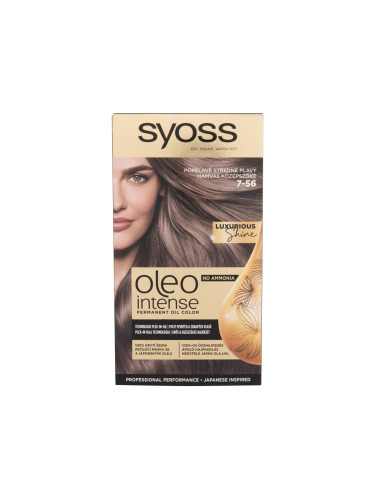 Syoss Oleo Intense Permanent Oil Color Боя за коса за жени 50 ml Нюанс 7-56 Ashy Medium Blonde увредена кутия