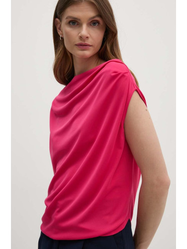 Блуза Lauren Ralph Lauren в розово с изчистен дизайн 200902903