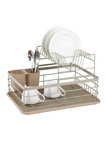 Сушилник за съдове на 2 нива Kinghoff KH 1839, Поставка за прибори, Бежов