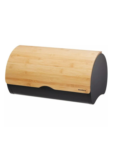 Кутия за хляб Klausberg KB 7712, 38 см, Лека и здрава конструкция, Бамбук, Кафяв/черен