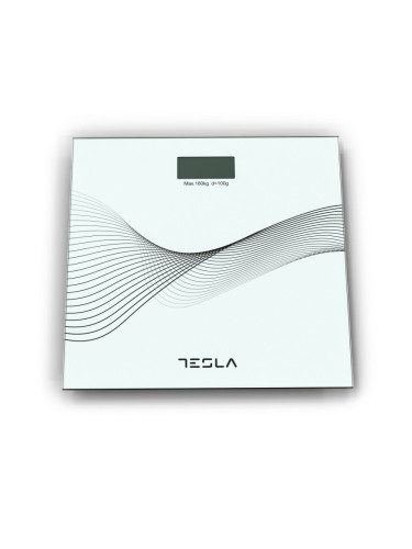 Кантар Tesla BS103W, 180 кг, Дигитален, 30х30 см, Бял