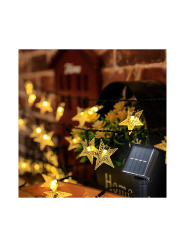 Brilagi - LED Solar декоративни лампички STARS 50xLED/8 функции 7 м IP65 топло бял