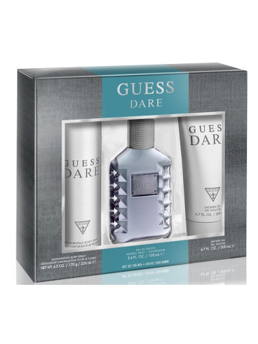 Guess Dare Комплект за мъже EDT Тоалетна вода 100 ml Дезодорант 226 ml Душ гел 200 ml