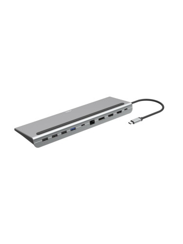 Докинг станция Hama 200100, от USB-C към 1x USB-C(PD), 1x USB-C, 4x USB A, 1x DisplayPort, 2x HDMI, 1x RJ45