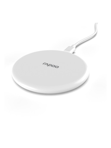 Безжично зарядно Rapoo XC105, от USB-C(ж) към безжично зареждане, 9V/1.67A, бяло, QC 3.0