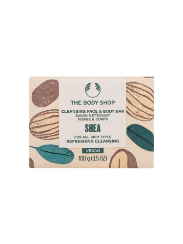 The Body Shop Shea Cleansing Face & Body Bar Твърд сапун за жени 100 g