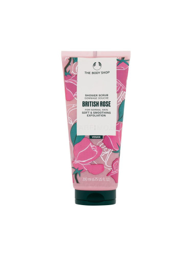 The Body Shop British Rose Shower Scrub Ексфолиант за тяло за жени 200 ml