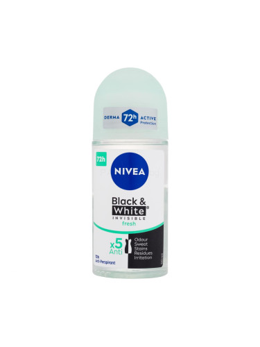 Nivea Black & White Invisible Fresh 72h Антиперспирант за жени 50 ml