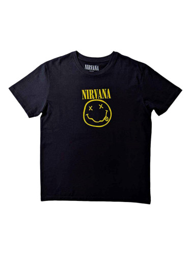 Nirvana Риза Yellow Smiley Flower Sniffin' Black M