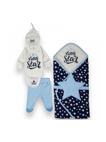 Памучен бебешки комплект за изписване на момче