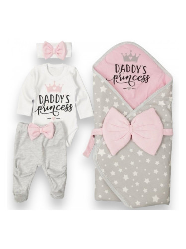 Памучен бебешки комплект за изписване на момиче