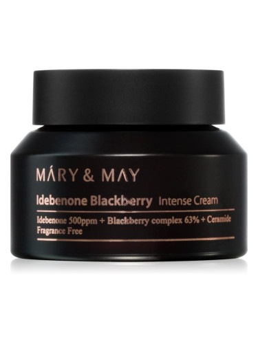 MARY & MAY Idebenone + Blackberry Complex Intensive Total Care Cream озаряващ хидратиращ крем с анти-бръчков ефект 70 гр.
