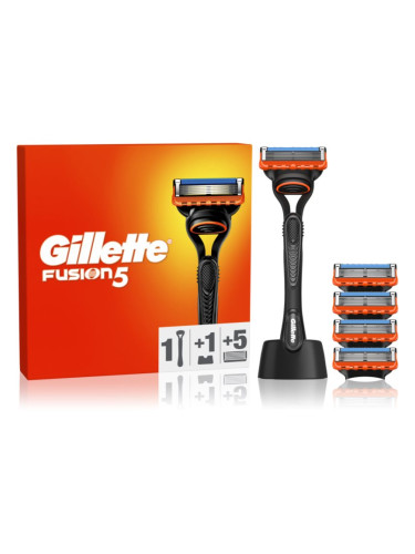 Gillette Fusion5 самобръсначка с поставка + резервни ножчета 5 бр.