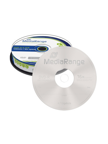 Оптичен носител DVD-R, 4.7GB, MediaRange, 52x, 10бр