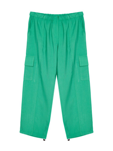 Trendyol Green Cargo Pocket Wide Leg Woven Trousers