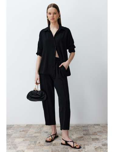 Trendyol Black Woven Shirt Trousers Aerobin Two Piece Set